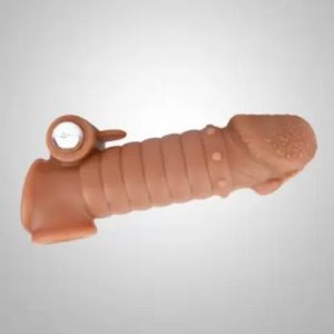 6.1 Inch Ribbed Vibrating Cock Sleeve Penis Enhancer