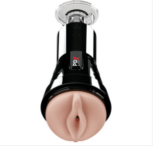 PDX Elite Cock Compressor Vibrating Pocket Pussy - Light Black